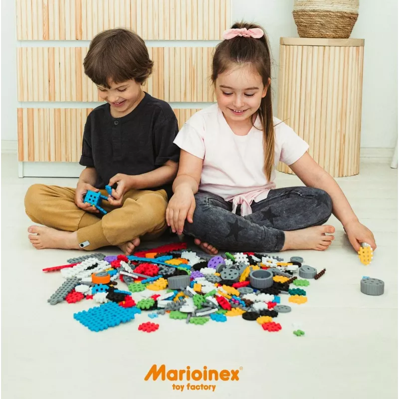 Stavebnica Marioinex Mini Waffle Constructor – 141 dielov, viacfarebná, pre deti od 5 rokov