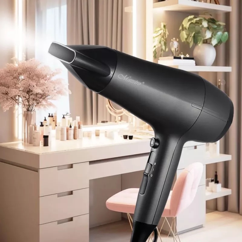 Fén Maestro MR-217 2200 W, DC motor, 2 rýchlosti, studený vzduch, stylingová tryska, čierno-grafitový
