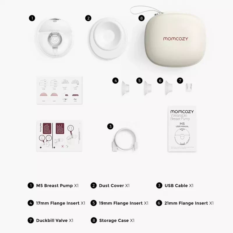 Odsávačka mlieka Momcozy BP179-GR00BA-A 160 ml elektronická batéria sieťový adaptér