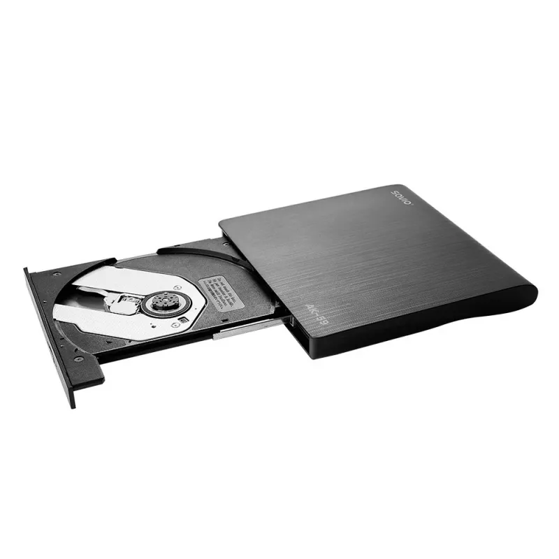 SAVIO AK-59 externá štíhla CD/DVD vypaľovačka R/RW - USB-C/USB-A, čierna