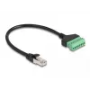 DeLOCK RJ45 kábel Cat.6 konektor samec na adaptér so svorkovnicou 30 cm čierny zelený