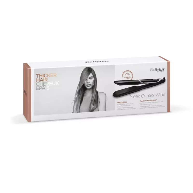 BaByliss Sleek Control žehlička na vlasy široká Warm Black 98.4 (2,5 m)