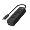 USB hub Unitek uHUB Q4 – 4-portový USB 3.2 Gen 1 (Type-A) hub, USB-C host, 5 Gbit/s, 10 W, čierny