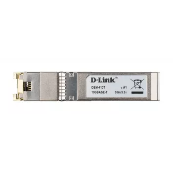 D-Link SFP+ 10GBASE-T medený transceiver, meď, 10000 Mbit/s, SFP+, T, 30 m, 10 Gigabit Ethernet