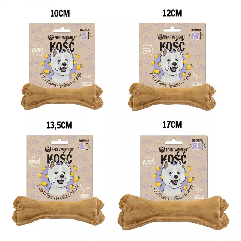 PAKA ZWIERZAKA kosť s králikom a mangom M 12 cm - psí pamlsek - 55g