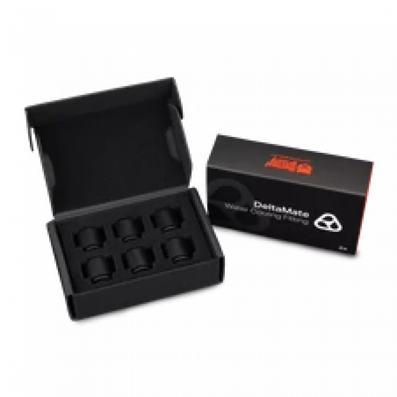 Thermal Grizzly DeltaMate Extender MF14 – konektor vodného chladenia, čierny, 6 ks (TG-DM-FIT-6007)