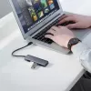 Ugreen hub 4-in-1 USB-C adaptér na 4× USB 3.0 + USB-C sivý
