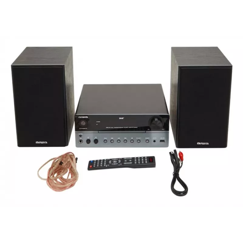 Mikrosystém pre domáce audio Aiwa MSBTU-700DAB — 25 W RMS, DAB+/FM, Bluetooth 10 m, CD mechanika, LED displej, čierna/arktická modrá
