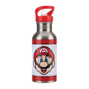 Paladone Super Mario kovová fľaša na vodu so slamkou