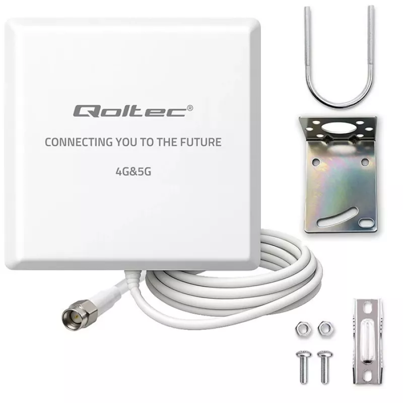 Externá 4G/5G LTE anténa QOLTEC 9 dBi s SMA konektorom a 3 m káblom