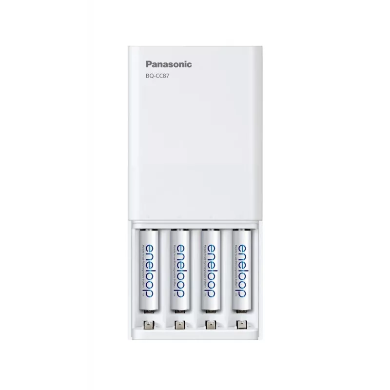 USB nabíjačka PANASONIC Eneloop Smartplus BQ-CC87 + 4x AA 2000 mAh (K-KJ87MCD40USB)