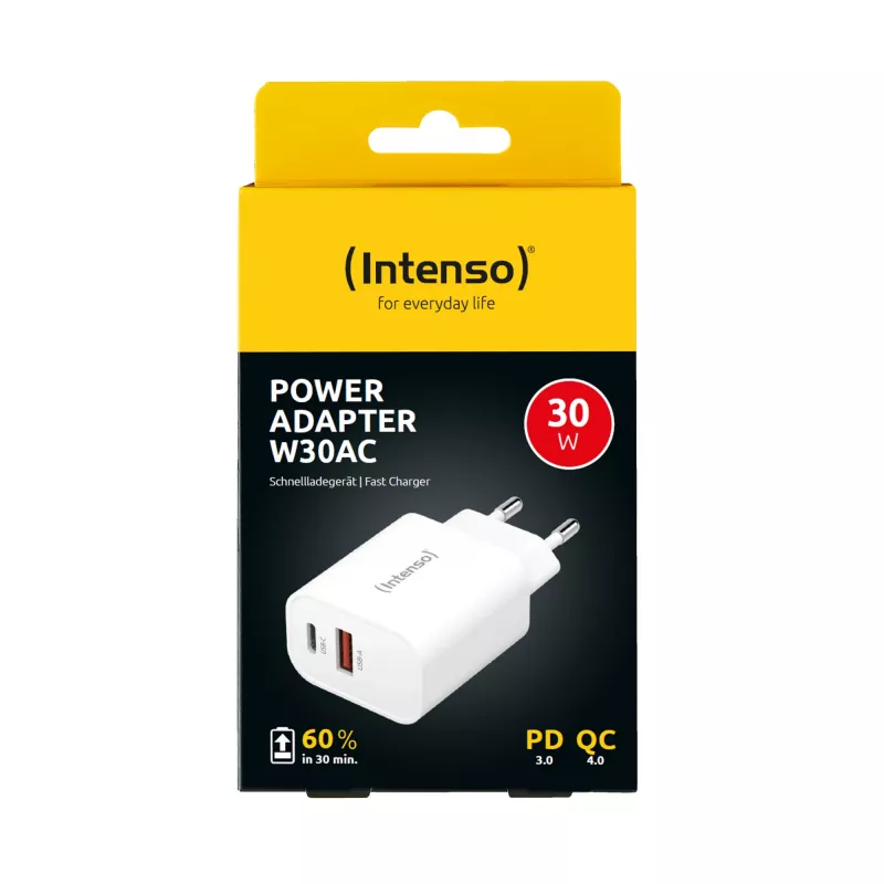 Interiérová nabíjačka Intenso POWER ADAPTER USB-A/USB-C/7803012 rýchle nabíjanie 20V