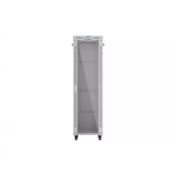 19 palcový 42U LANBERG stojanový rack 600×600 mm sivý so sklenenými dverami a LCD (plochý balík)