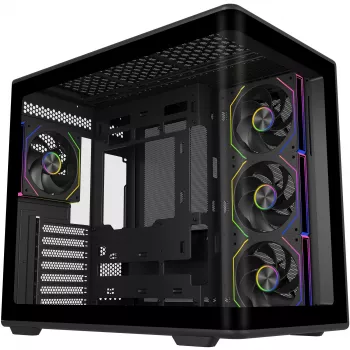 Elite 600 ARGB, skriňa tower čierna, 2x tvrdené sklo