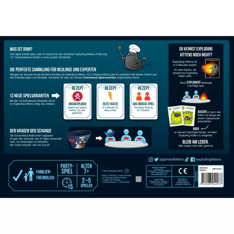 Exploding Kittens - Recipes for Disaster, kartová hra
