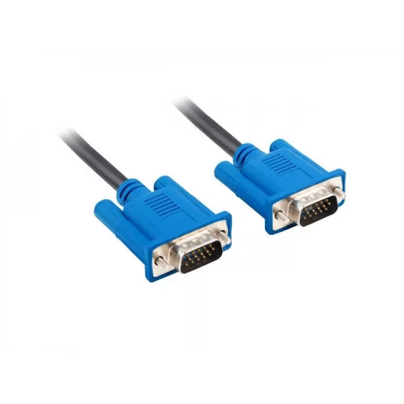 VGA (D-Sub) kábel LANBERG CA-VGAC-10CU-0050-BK – 5 m, konektor samec na konektor samec, ferit, PVC plášť