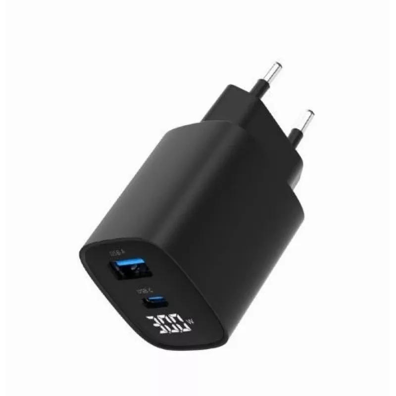 Mobilná nabíjačka Gembird TA-UC-PDQC30LCD-BK-01 rýchle nabíjanie čierna
