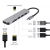 Dokovacia stanica GEMBIRD A-CM-COMBO6-02 — káblová USB 3.2 Gen 1 Type-C, HDMI, 1x USB-A, 2x USB 2.0, SD/MicroSD (≤128 GB), sivá