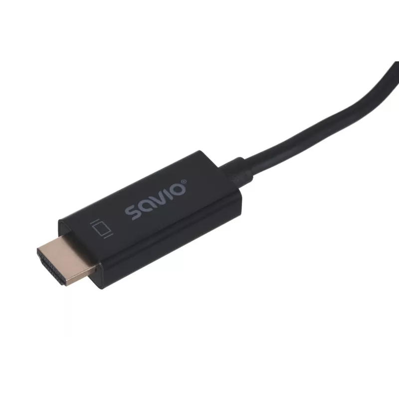 SAVIO video kábel adaptér DisplayPort na HDMI typ A CL-56, 1,5 m, čierny