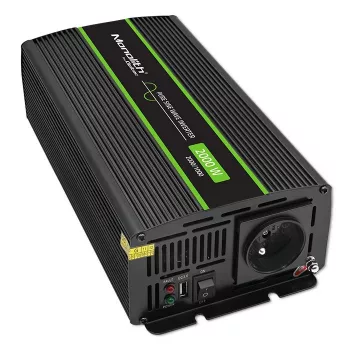 Automobilový menič Qoltec Monolith 2000 W čierna 12 V