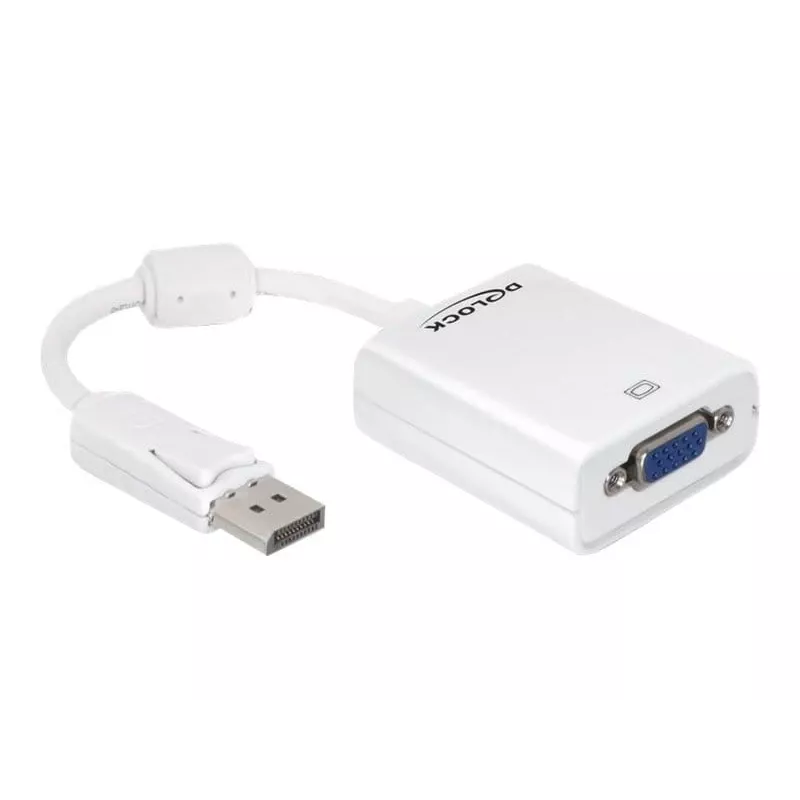 Videokábel adaptér DeLOCK 61766 0,125m VGA DisplayPort biely