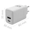 GaN 45W nabíjačka 5V 20V 1,5A 3A, 1x USB-C PD, 1x USB-A
