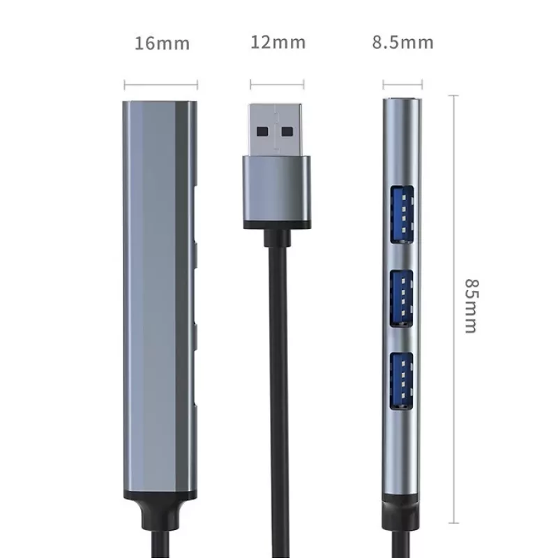 USB hub QOLTEC 53793 — USB 3.0 vstup, 3× USB 2.0 porty
