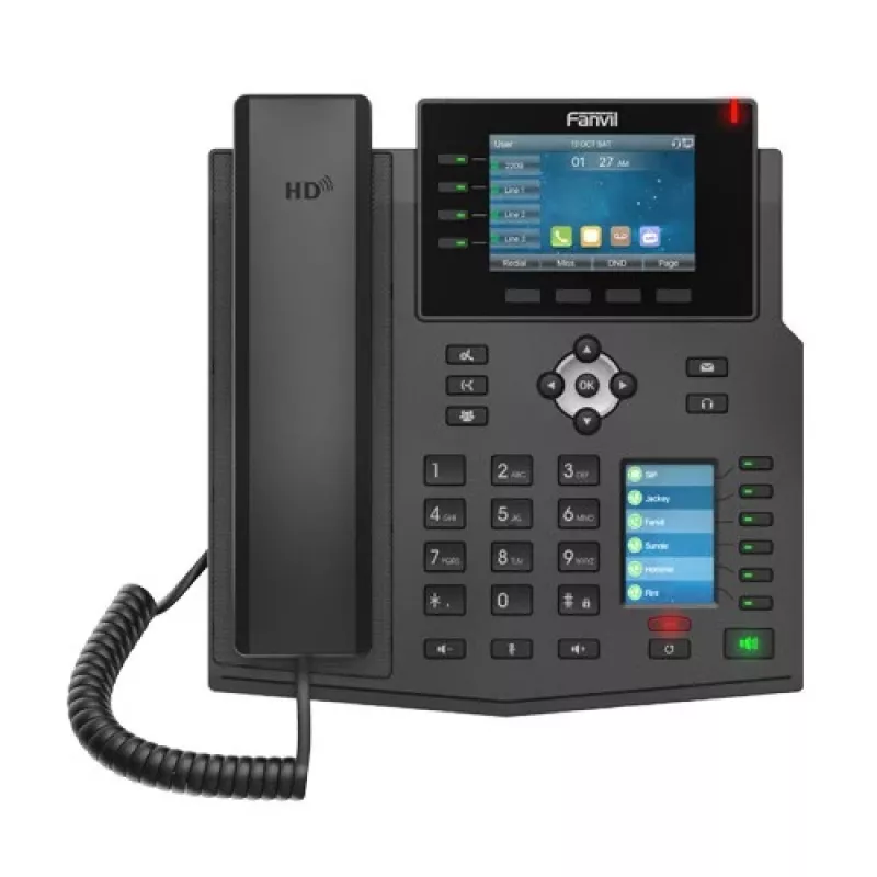 IP telefón Fanvil X5U čierny 16 liniek LCD Wi-Fi káblový telefón