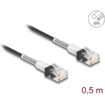Sieťový kábel DeLOCK RJ45 0,5 m Cat.6A UTP čierny