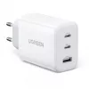 Nástenná nabíjačka UGREEN CD275 2× USB Type-C 65W biela — Dual-USB-C 65W rýchle nabíjanie, 100–240V vstup