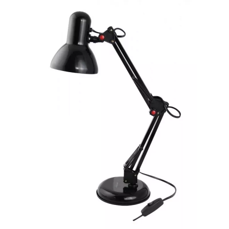 Stolová lampa ESPERANZA AVIOR E27 12W LED, čierna, výškovo nastaviteľná, flexibilné rameno, pätica E27