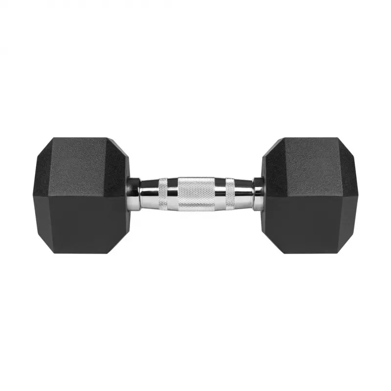 REBEL ACTIVE gumené liatinové jednoručky 2x8 kg