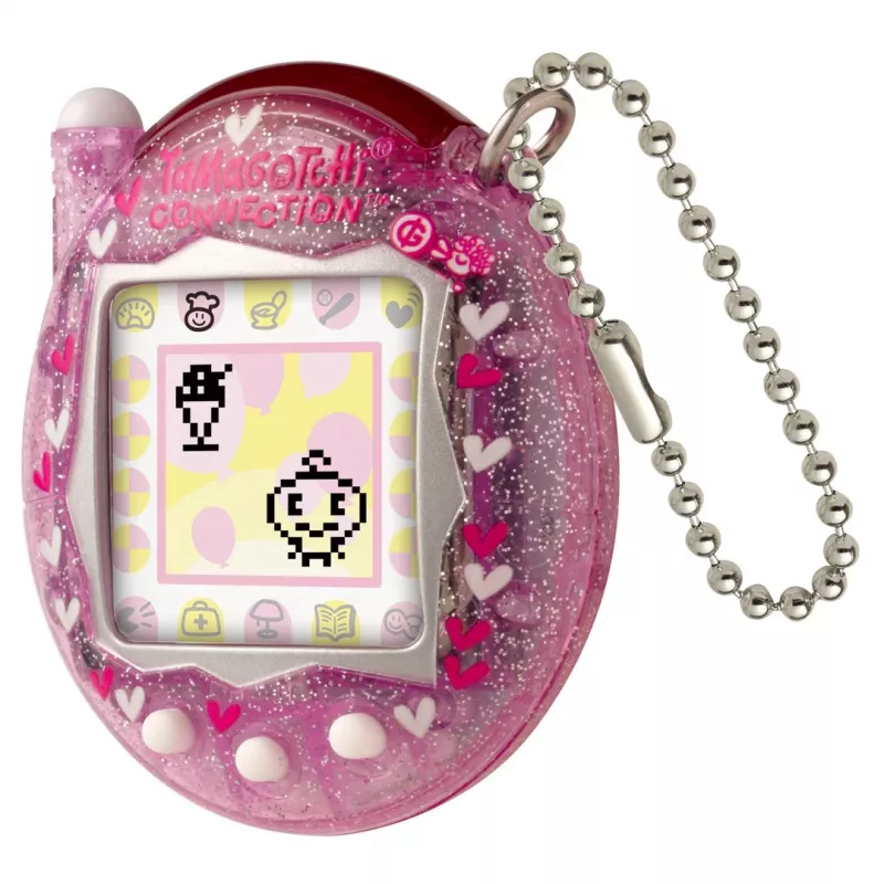 Digitálne prenosné zvieratko Bandai Tamagotchi Connection Pink Glitter — virtuálna hračka so zvieratkom