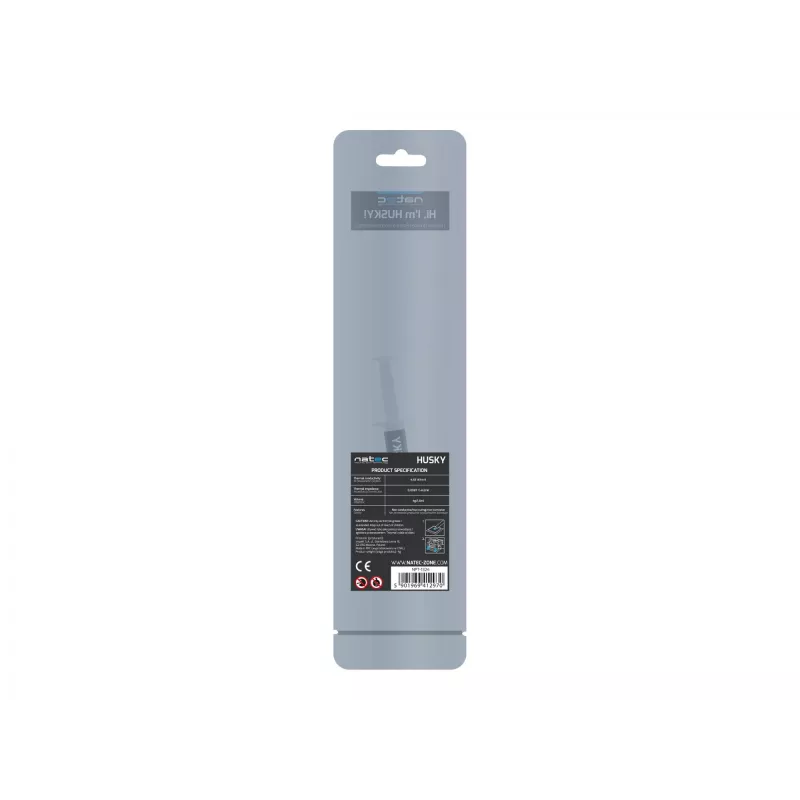 Teplovodivá pasta NATEC Husky NPT-1324, tepelná vodivosť 4,63 W/m·K, objem 2 ml, hustota 2,5 g/cm³