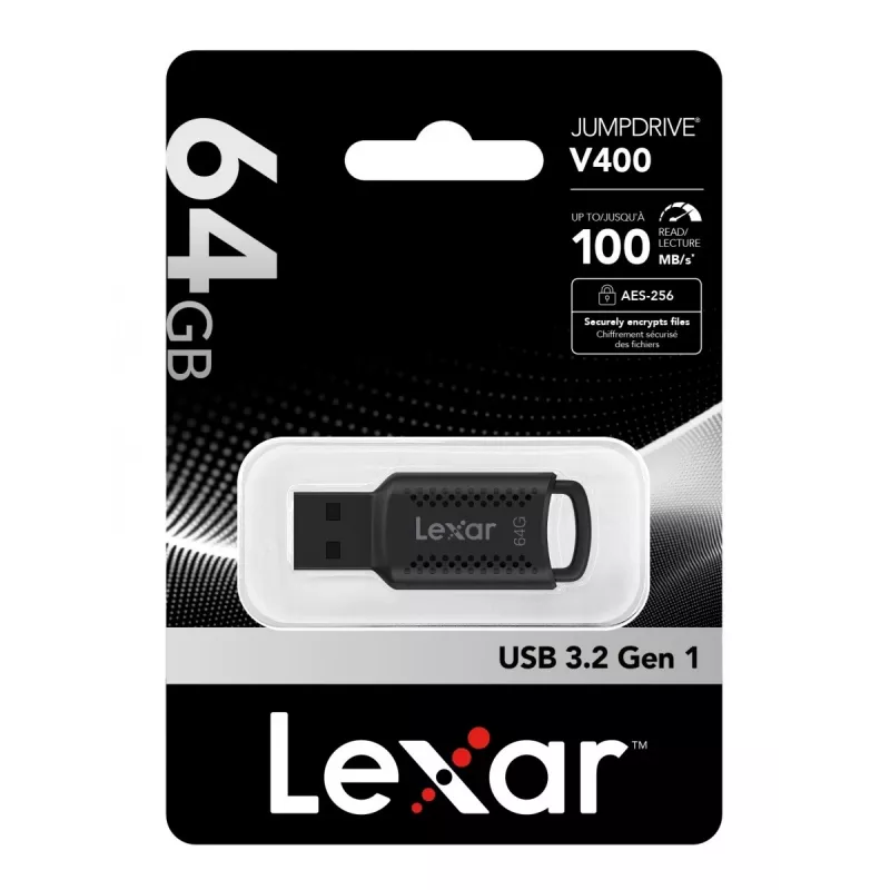 Lexar JumpDrive LJDV400064G-BNBNG USB kľúč 64 GB USB Type-A 3.2 Gen 1 (3.1 Gen 1) čierny