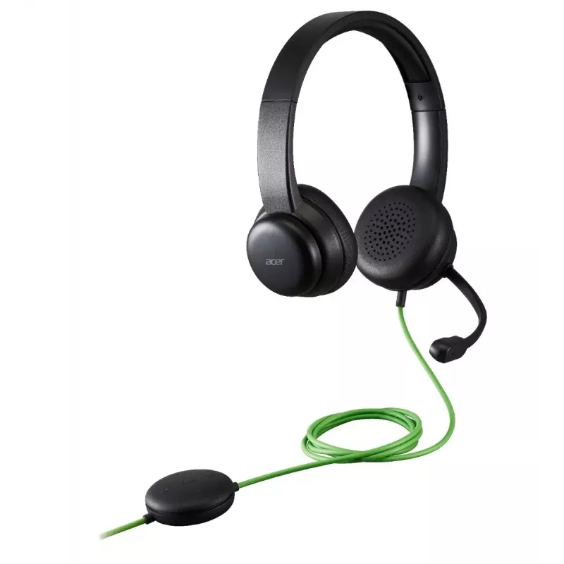 Káblový konferenčný headset Acer GP.HDS11.01N — supraaurálny, 2 m kábel, 20–20000 Hz, 160 g, čierny