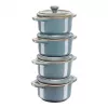 Staub Mini Cocotte Okrúhly, 4 ks - 200ml, Antická Tyrkysová
