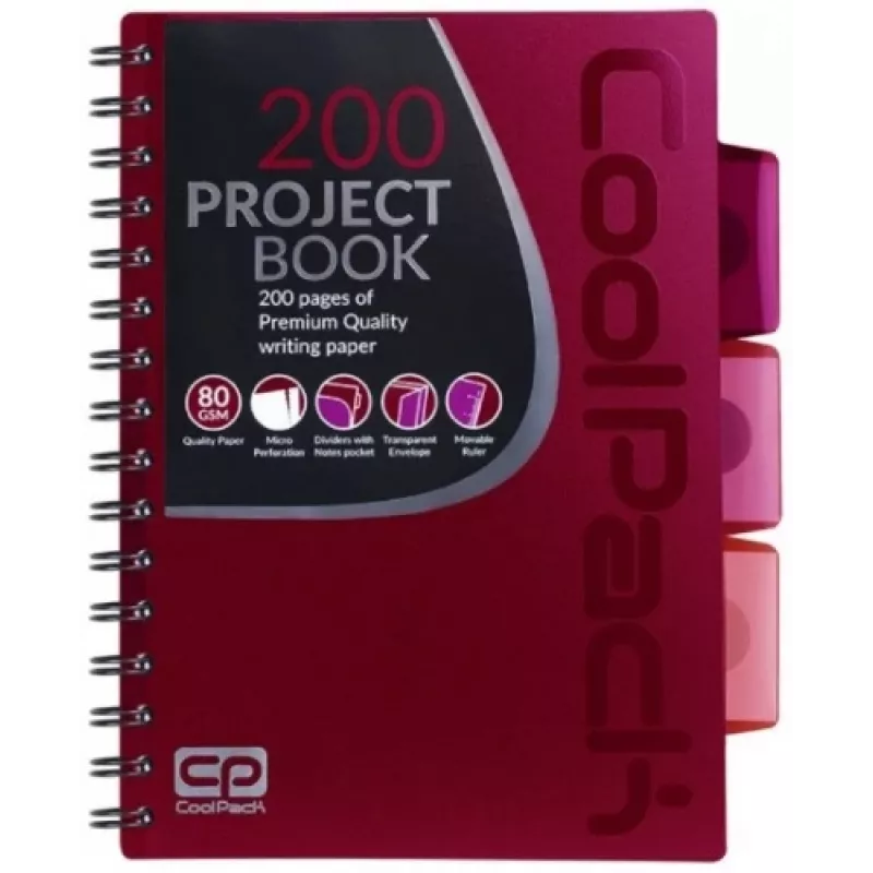 Špirálový blok A5 Coolpack červený