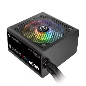 Thermaltake SMART RGB PS-SPR-0600NHSAWE-1 - napájací zdroj (interný) - ATX12V 2.3 - 80 PLUS - AC 230 V - 600 Watt - aktívne PFC - čierny