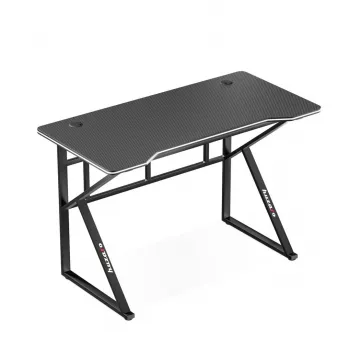 Gamingový stôl huzaro Hero 1.6 čierna — rovný stôl z MDF/karbónu 1200×600×750 mm, kovová konštrukcia