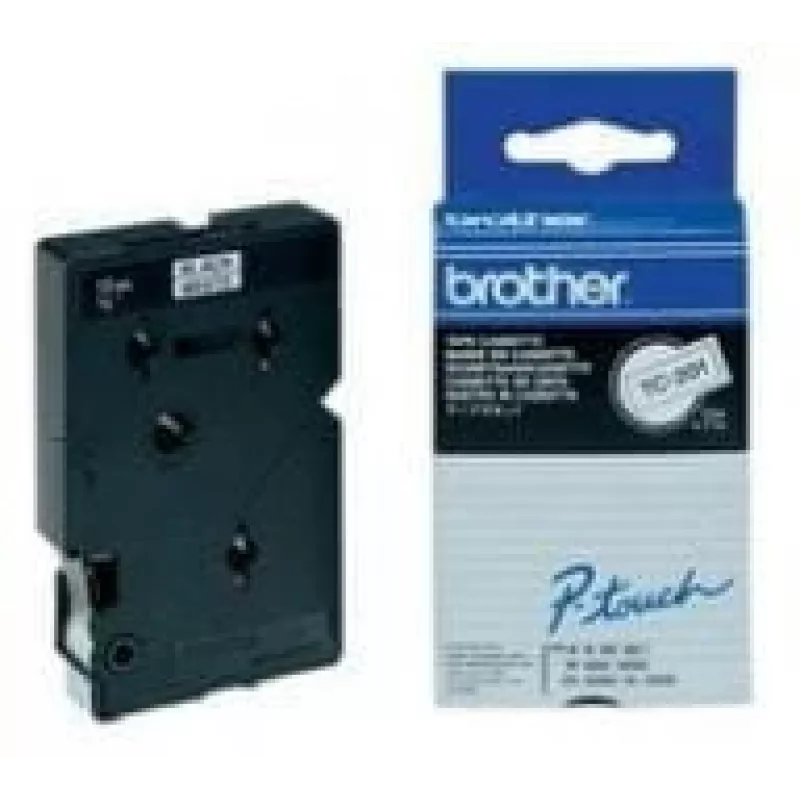 Brother Gloss Laminated Labelling Tape - 12 mm, čierna/biela, 10 ks etiketovacia páska TC