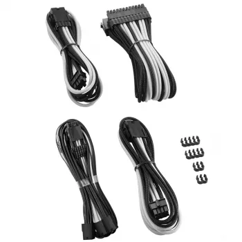 CableMod PRO ModMesh 12VHPWR predlžovacia sada káblov od CableMod – čierna/biela, PCIe 12VHPWR 16-pinová predlžovacia sada