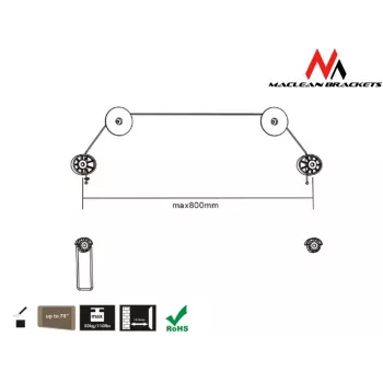 Maclean MC-557 - VESA držiak na monitor/TV, ultratenký, 32-55 palcov, 50 kg
