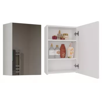 Kúpeľňová nástenná skrinka Top e shop POLA 1DL BIEL — 400×220×600 mm, 3 police, biela