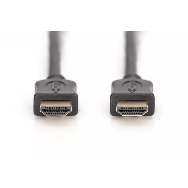 Assmann HDMI High Speed prepojovací kábel, typ A konektor samec/samec, 10,0 m, s Ethernet, predtým HDMI 1.4, UL, čierny, pozlátený (AK-330107-100-S)