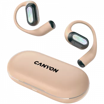 CANYON In-Ear slúchadlá OnFlow 12 OWS, béžová Bluetooth 5.4, potlačenie okolitého hluku, dotykové ovládanie, 4 mikrofóny s ENC