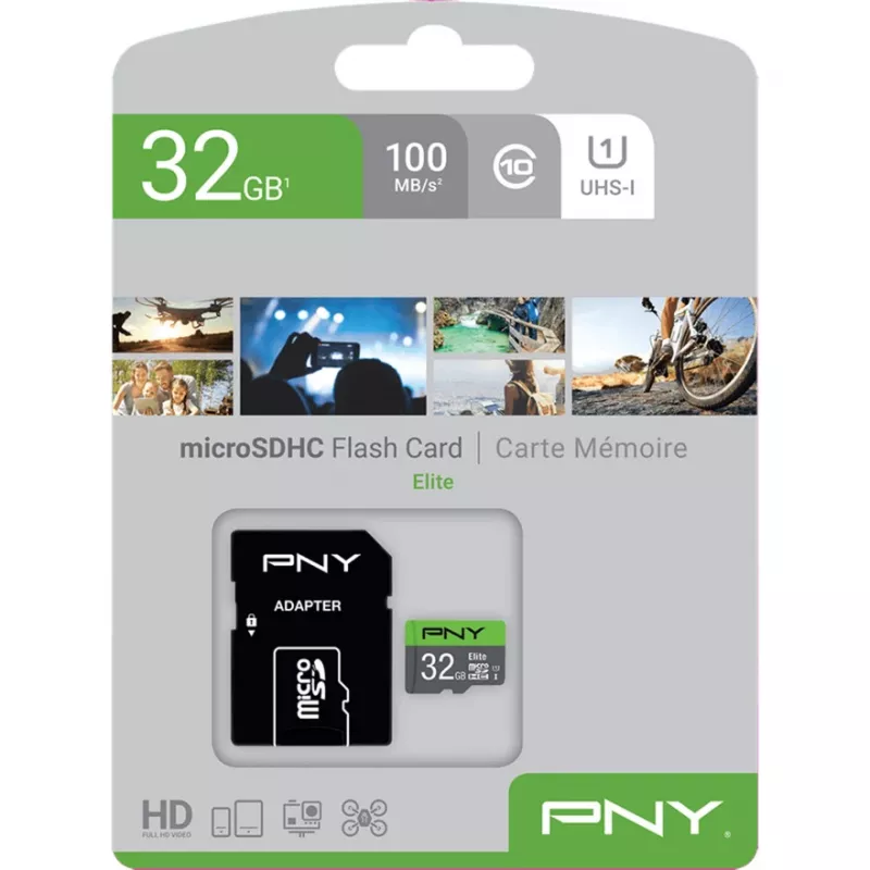 MicroSDHC karta PNY Elite 32 GB Class 10 UHS-I P-SDU32GU185GW-GE
