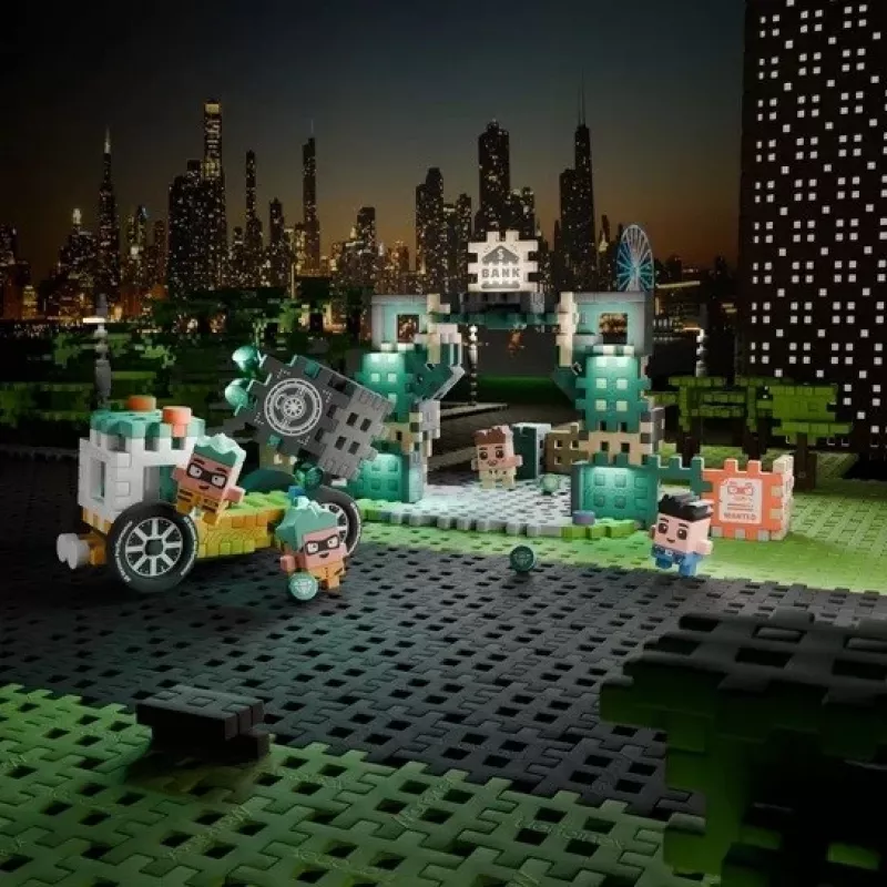 MARIOINEX Mini Waffle City lúpež banky stavebnica, 148 dielov