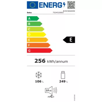 BEKO chladnička B1RCNA404W, výška 203,5 cm, energetická trieda E, NeoFrost, AeroFlow, biela