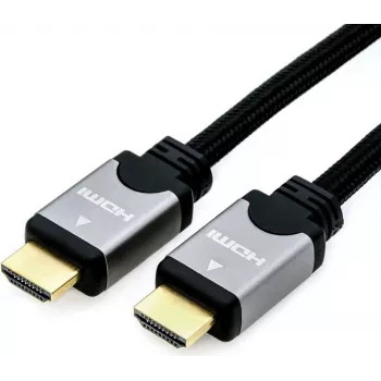 Roline High Speed - HDMI s Ethernet kábel - HDMI (M) na HDMI (M) - 3 m - dvojitá izolácia - čierna/strieborná